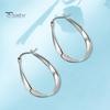Stainless Copper Earrings 1 Pair Women Ear Hoop Twisted Circle Polished Pure High Color OL Commute Dating Prom Party Hanging Jewelry Lightweight
