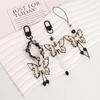 Black Butterfly Bead Pendant Phone Charm Straps Y2K Lanyard Purse Accessories