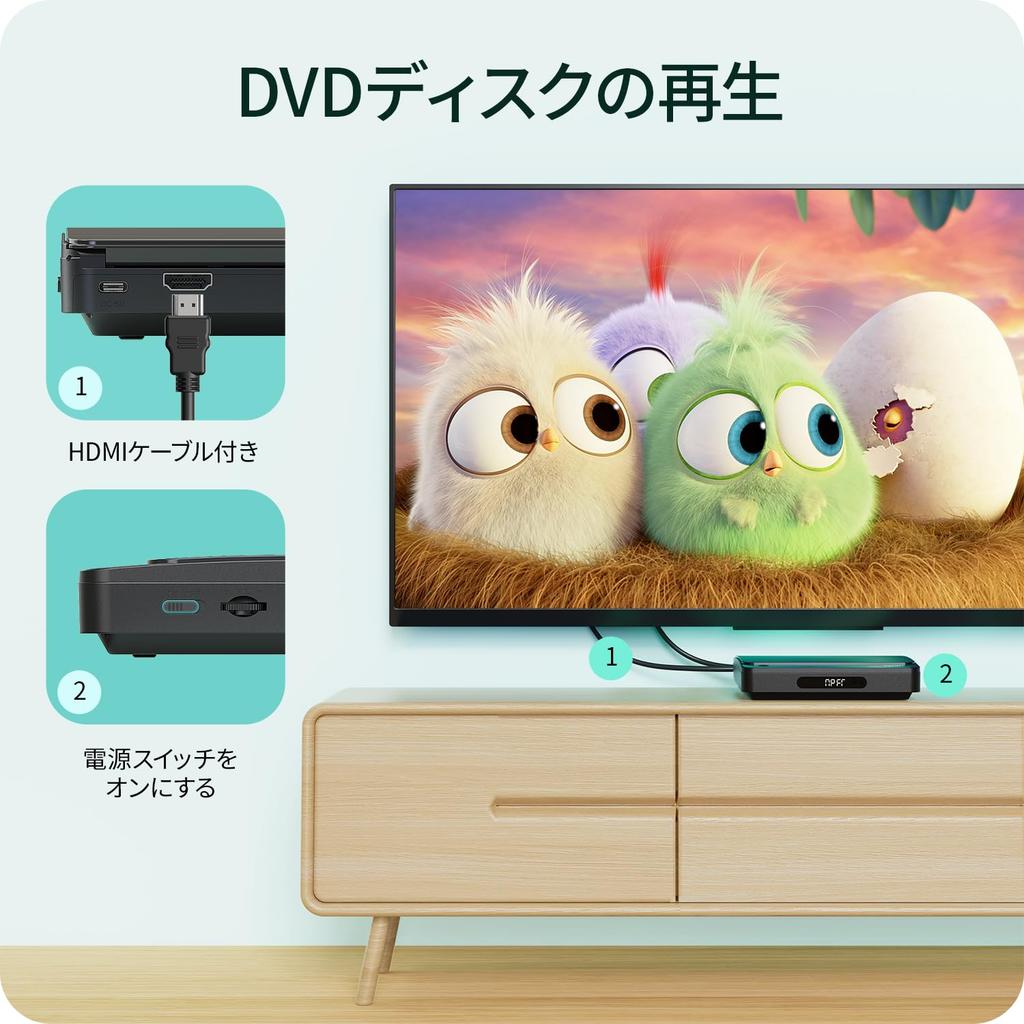 Surfola DVD Region HDMI USB Speicher Kopfhörer Inklusive HDMI Fernbedienung und Japanische Anleitung Unterstützt keinen Player, Kostenlos, DVD/CD Wiedergabe, Verbindung,