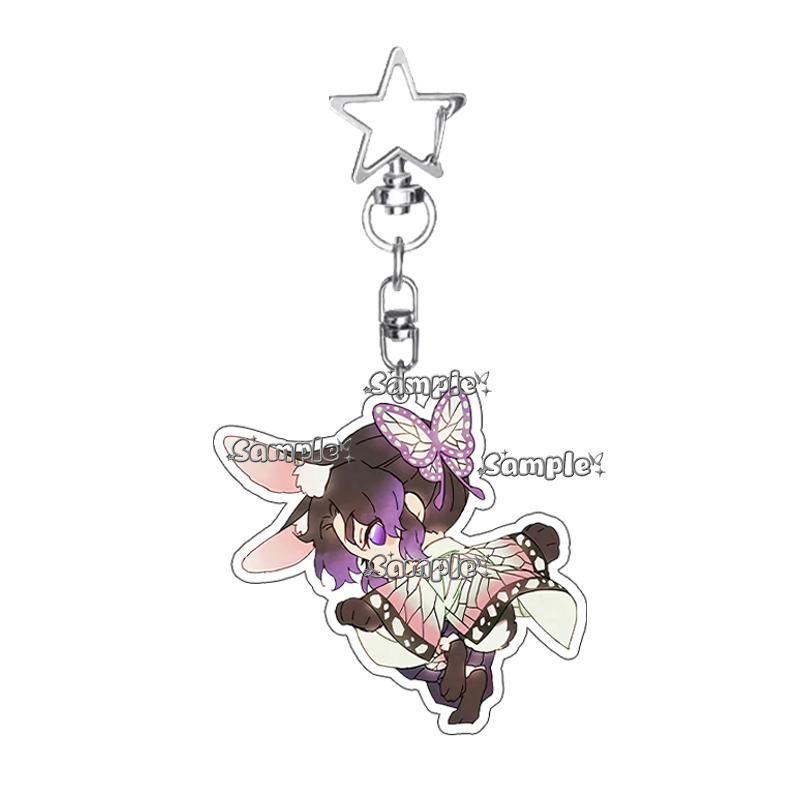 Cartoon Acrylic Nezuko Agatsuma Zenitsu Tomioka Giyuu Peripheral Keychain Pendant Decoration Fans Cute Accessory Ornaments Gifts
