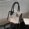 Casual Pvc Transparent Transparent Women'S Messenger Bag Shoulder Bag Handbag Jelly Bag Bow Ribbon Shoulder Bag