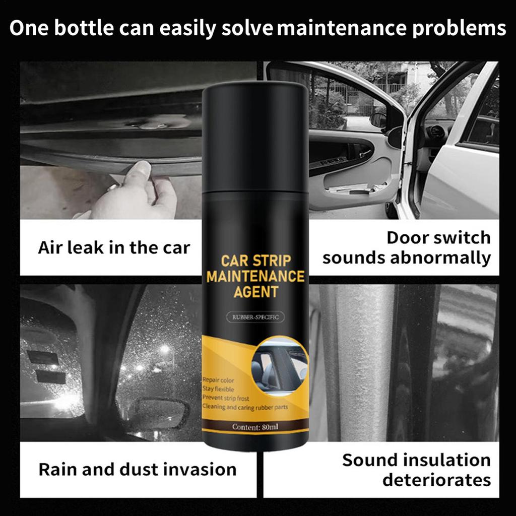 Rubber Seal Protectant 80ml Weatherproof Reduce Noise Lubricant Car Rubber Strip Maintenance Agent For Auto Sunroof Windows
