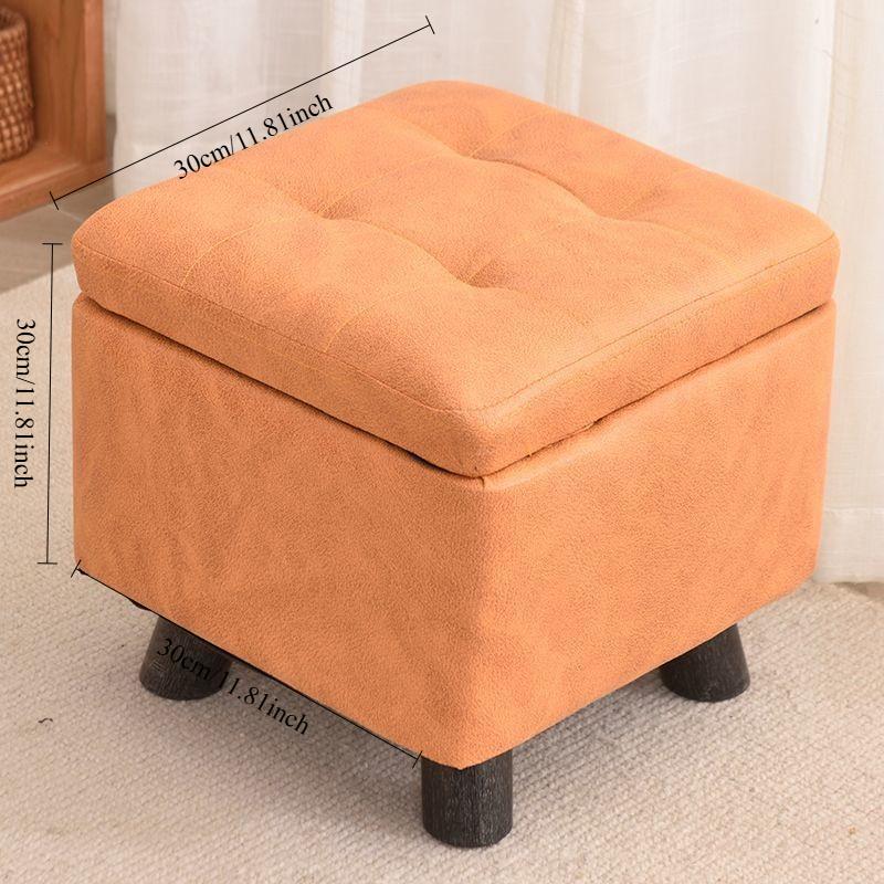 Multifunctional Solid Wood Storage Stool, Versatile for Sofa, Bed End & Shoe Changing
