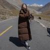 Damen-Daunenjacke im koreanischen Stil, Oversized, mit Kapuze - Baumwollwattiert, mittellang, winterlich warm