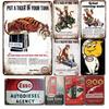 Vintage Esso Extra Motor Oil Posters Metal Tin Signs Wall Decor Champion Spark Plug Tin Plate Sign Retro Gas Oil