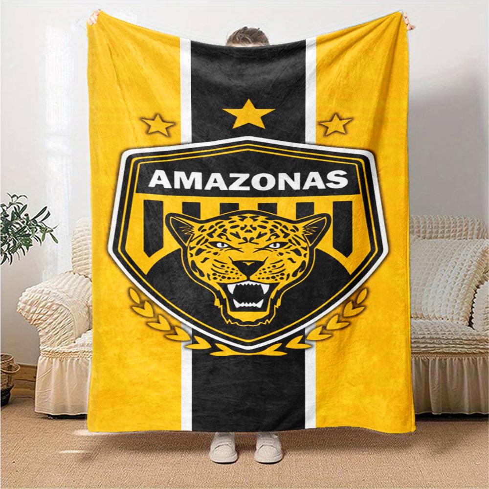 AMAZONAS FC Print Flannel Blanket High Quality Warm Comfortable Cover for All Seasons Perfect for Gifts Home Decor