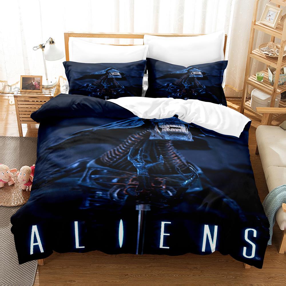 Alien Bedding Set Single Twin Full Queen King Size Bed Set Aldult Kid Bedroom Duvetcover Sets 3D Xenomorph Bed Sheet Set