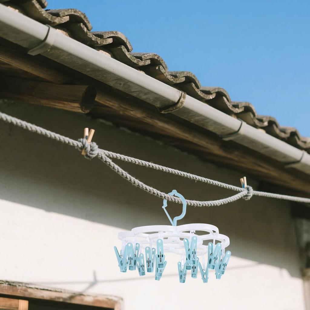 NUOLUX Windproof Drying Home Drip Hanger for Underwear and Small Convenient Laundry Tool Rack, 360-Degree Rotating, Socks, Hanger, Blue,