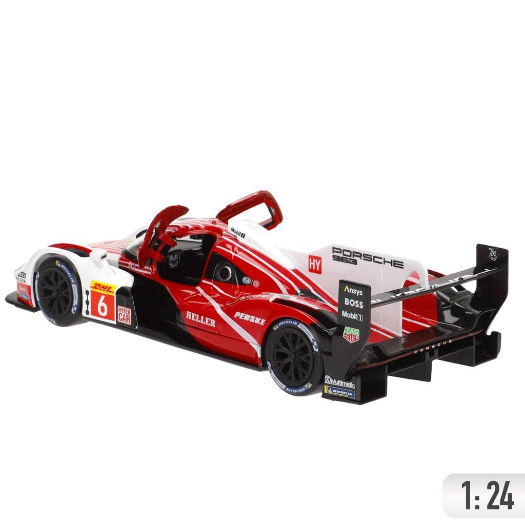 Bburago Scale Porsche 963 2024 Le Mans 24 Hours Endurance Race Entry Diecast Model Car 1/24 #6 Red/White / 18-28042