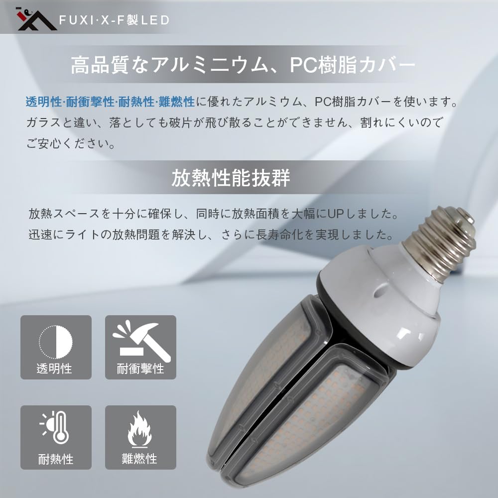 LED Corn Light, E39 Base, 60W Cone-Shaped Bulb, Equivalent To 600W Mercury Lamp, Bright 9600LM, IP65 Waterproof and Dustproof, Replacement for