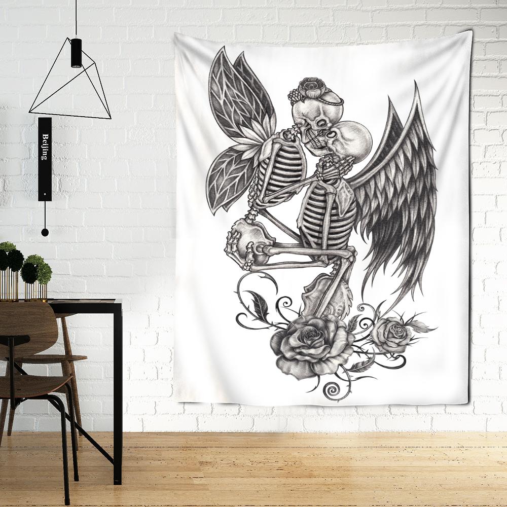 Schädel Reaper Wandteppich Hängen Psychedelic Hexerei Hippie Tapiz Tarot Schlafsaal Zimmer Wohnkultur