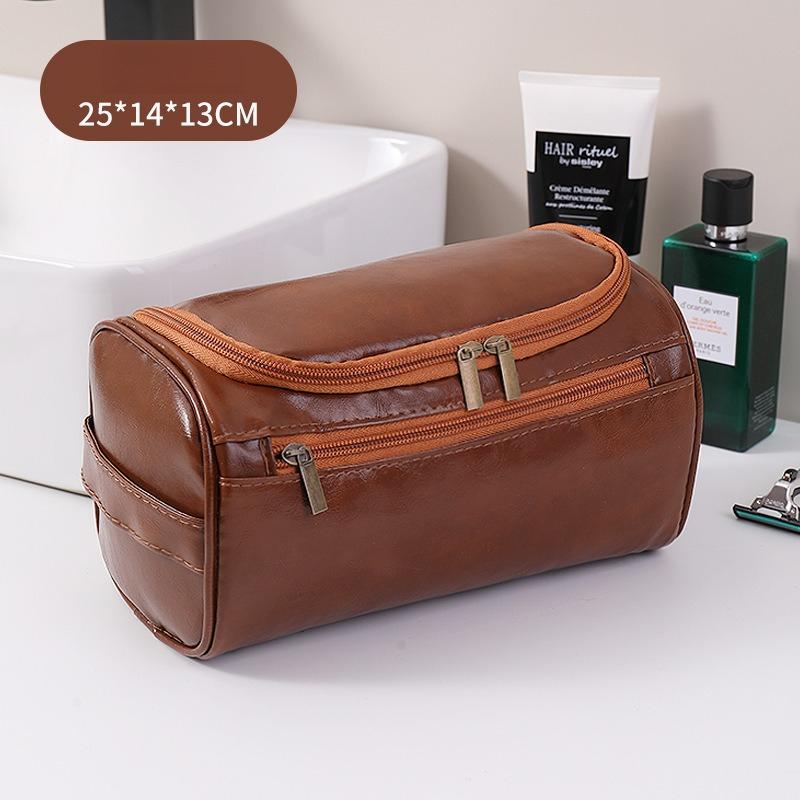 Pu Leather Cosmetic Bag Portable Large Capacity Partition Storage Bag Travel Waterproof Storage Bag Toilet Bag Makeup Bag