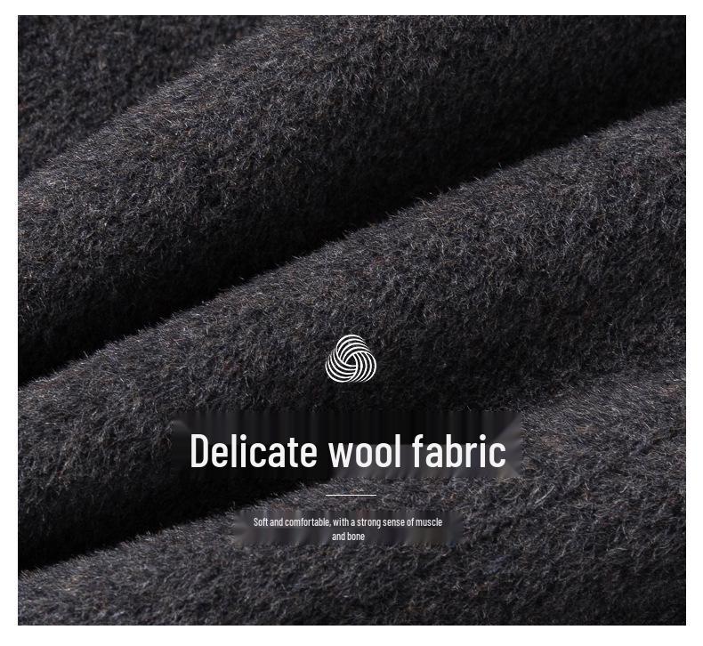 Men's Double-Sided Wool Casual Suit with Detachable Down Liner, Single-Breasted, Ideal for Autumn/Winter, Suitable for Middle-Aged and Young Men