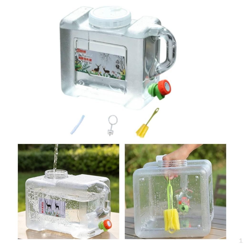 Camping Water Container Carrier Extension Hose Large Capacity Storage Jug with Spigot for