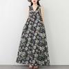 Ärmelloses Übergröße Baumwolle Vintage Blumenmuster Neu eingetroffen Kleider für Damen lässig locker langes Sommerkleid