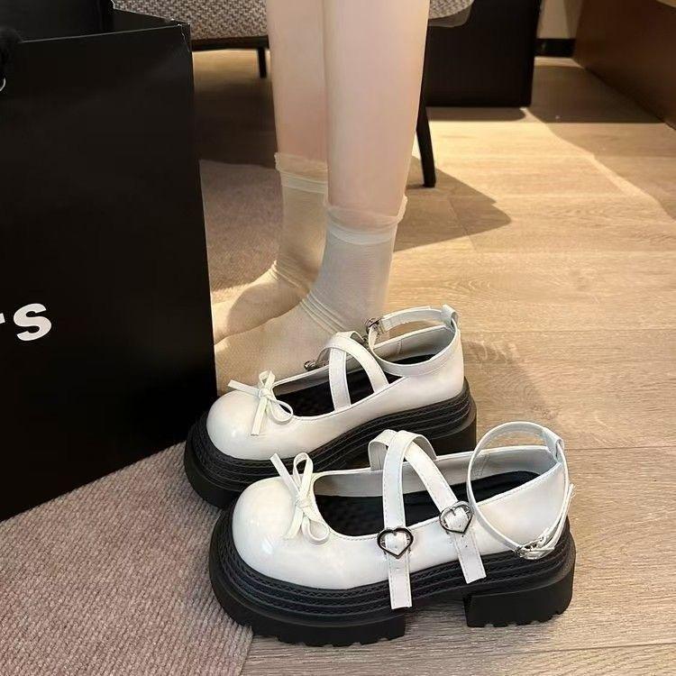2025 spring and summer new British small leather shoes women's sweet and cool platform Mary Jane shoes with skirts versatile single shoes women