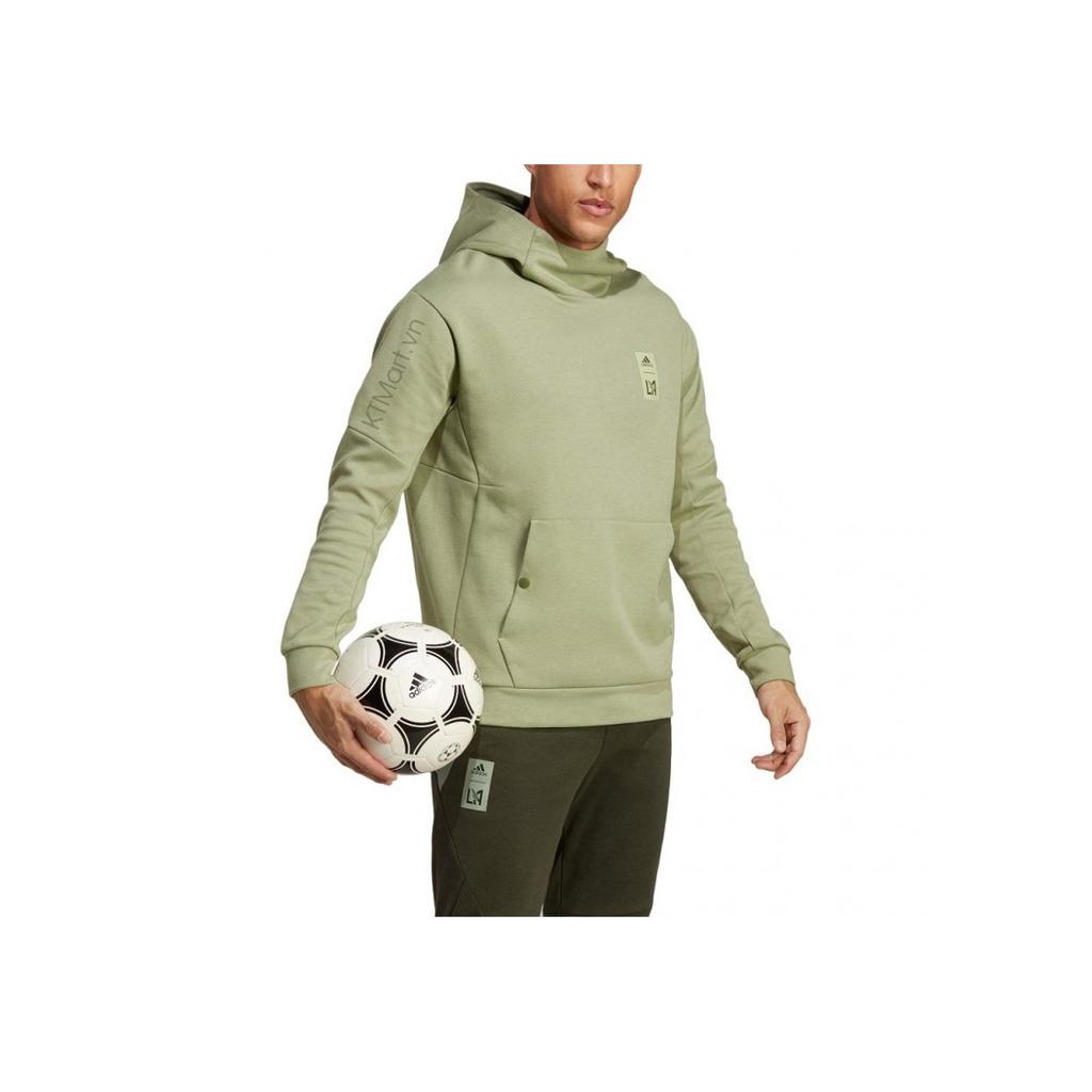 Adidas Solid Color Pullover Hoodie Men Hoodies Green HU0072