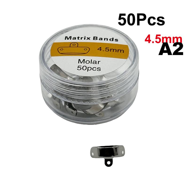 50Pcs/Box Dental Matrix Bands Sectional Metal Matrices Matrix 3.5/4.5/5.5/6.5Mm Size Teeth Replacement Dentist Tools