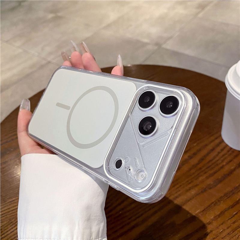 Applicable to iPhone17promax mobile phone case, thin ring magnetic attraction contrasting color, Apple 16 advanced sense 15 anti-drop protective case