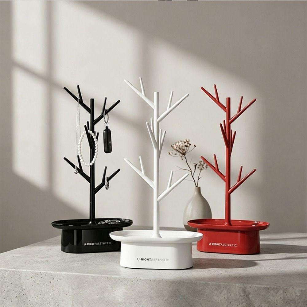 Space Saving Tree Shape Jewelry Rack Decorative Ring Earring Holder Jewelry Display Stand Tabletop