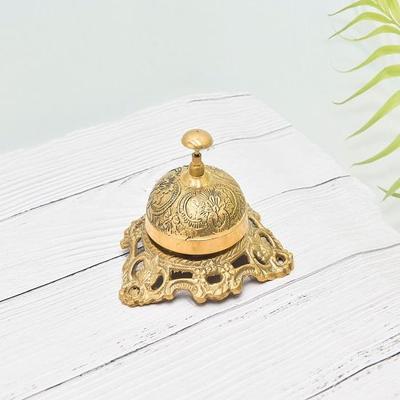 Brass Desk Bell Itched Office Bell Reception Calling Table Bell, Christmas Gift, Boss Gift, Corporate Gift, Unique Bell
