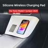 For Tesla Model Y Juniper 2025 Silicone Wireless Charging Pad Central Anti Fouling Dustproof Decoration Charging Mat Accessories