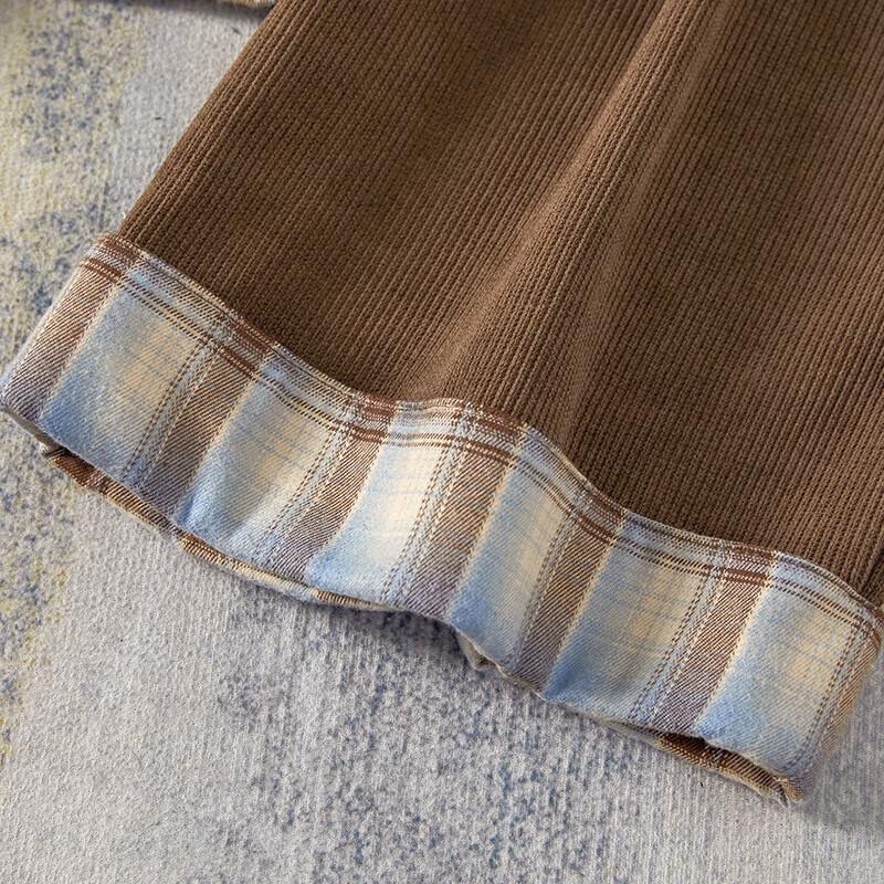 Women's High-Waist Plaid Wide-Leg Pants