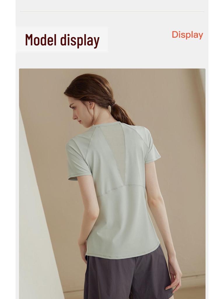 Women's Quick-Dry Short-Sleeve Yoga T-Shirt - Slim Fit, Breathable & Lightweight for Running
