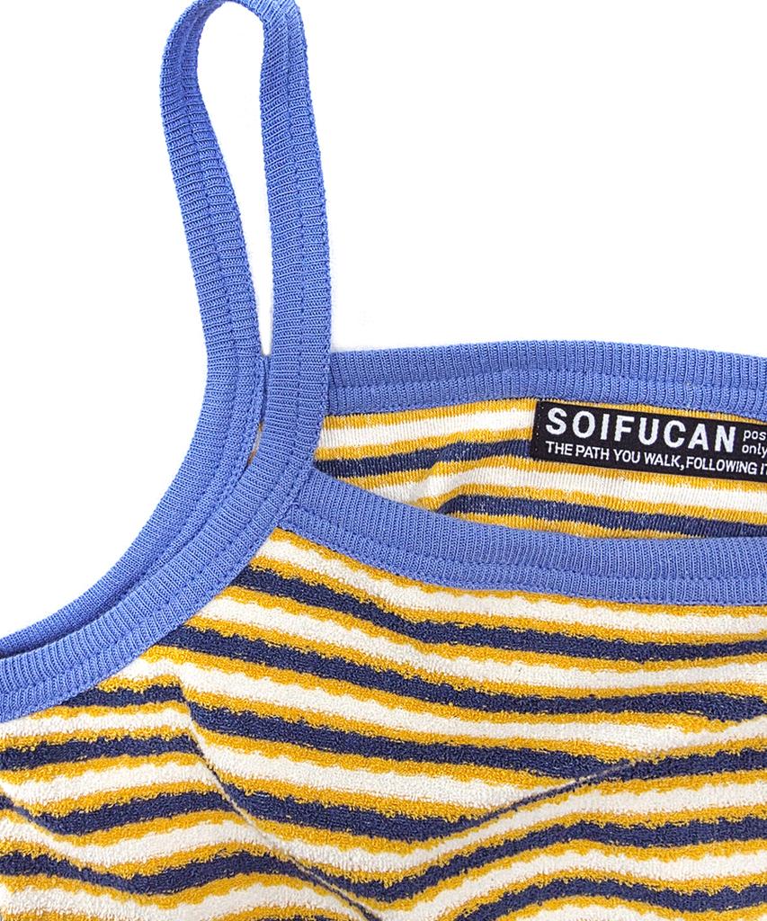 Soipeuyukaen Cotton Terry Stripe Sleeveless Top