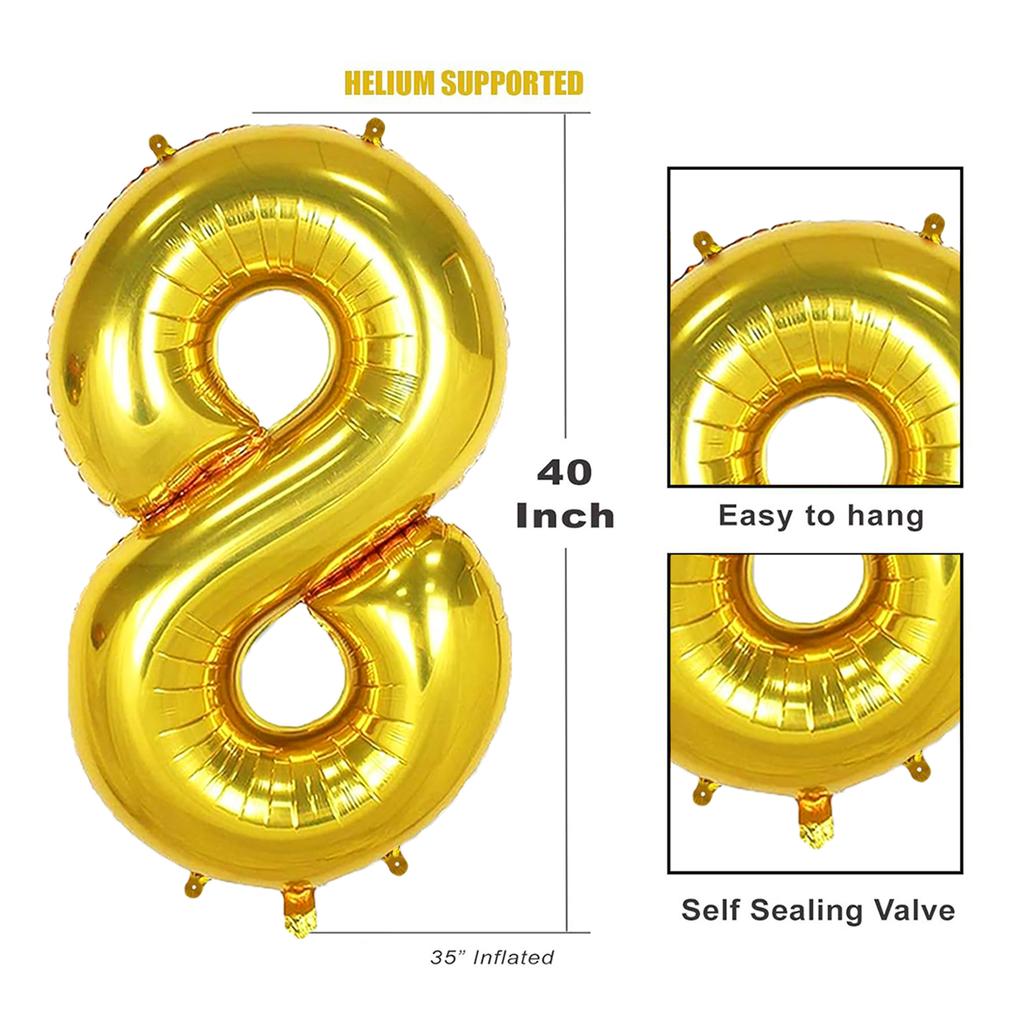 40inch Giant Golden Digital Balloon  0-9, Anniversary Party Decoration, Birthday Balloon