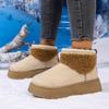 Botas de Neve de Sola Grossa e Grande para Mulheres, Inverno Novo Estilo com Pelúcia e Quentes Sapatos de Algodão Super Quentes