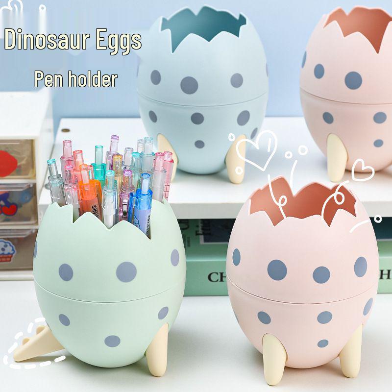 Dinosaur Egg Desktop Pen Holder – Large Capacity and Multi-functional Compact Storage Bin