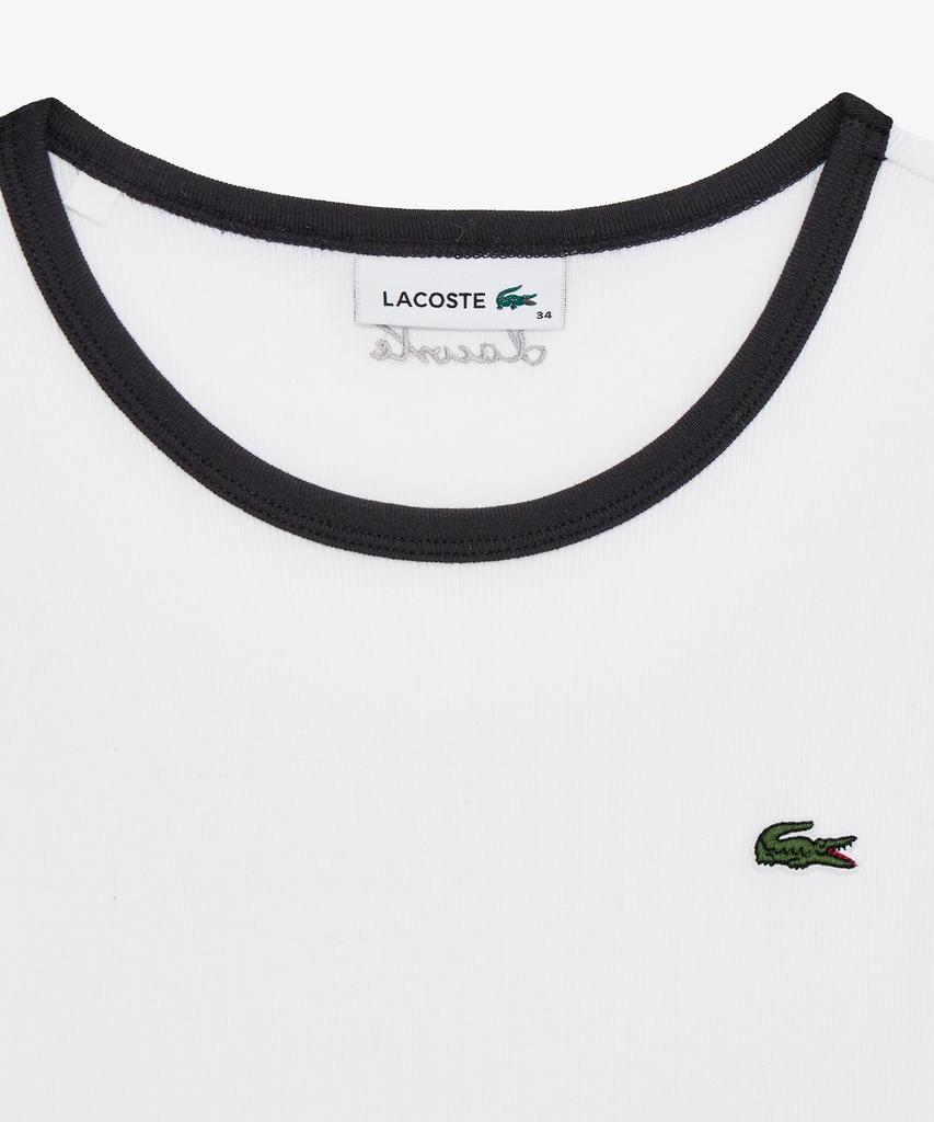 LACOSTE Women'S Ringer Short Sleeve T-Shirt Tf902E-56G 001