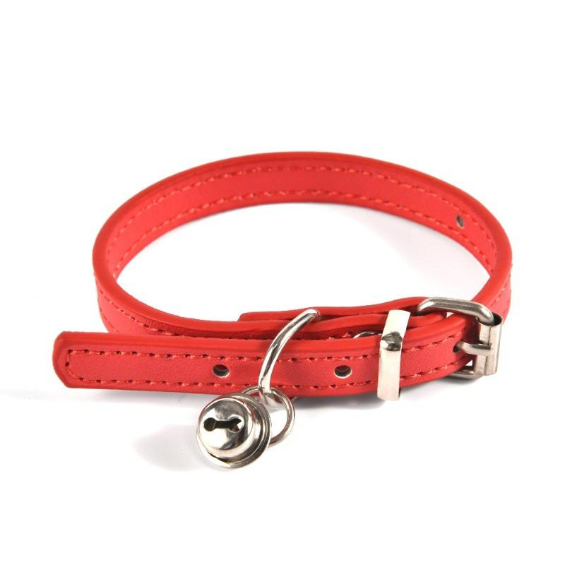 Pet Collar Large Dog Chain Waterproof and Wear-resistant Dog Cat Collar PU Leather Medium and Small Dog Bell Collar