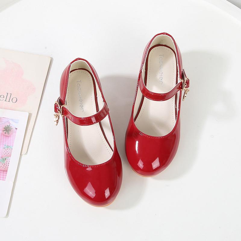 New Trendy Children Princess Leather Shoes Girls Silver Soft Bottom Performance Shoes