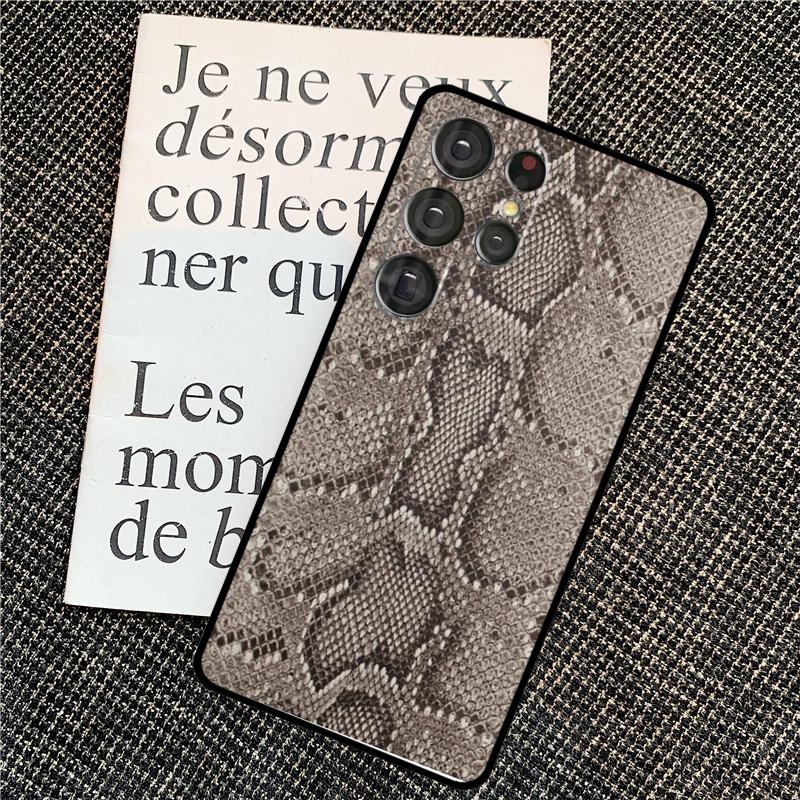 Snake Skin Texture Case For Samsung Galaxy S25 Ultra S21 S22 S23 S24 Ultra S9 S10 S20 Plus S25 FE Back Cover