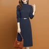 Autumn and Winter Innerwear Dresses Women's Long-sleeved Mid-length Knitted Dress Base Casual Sweater Dress Pullover