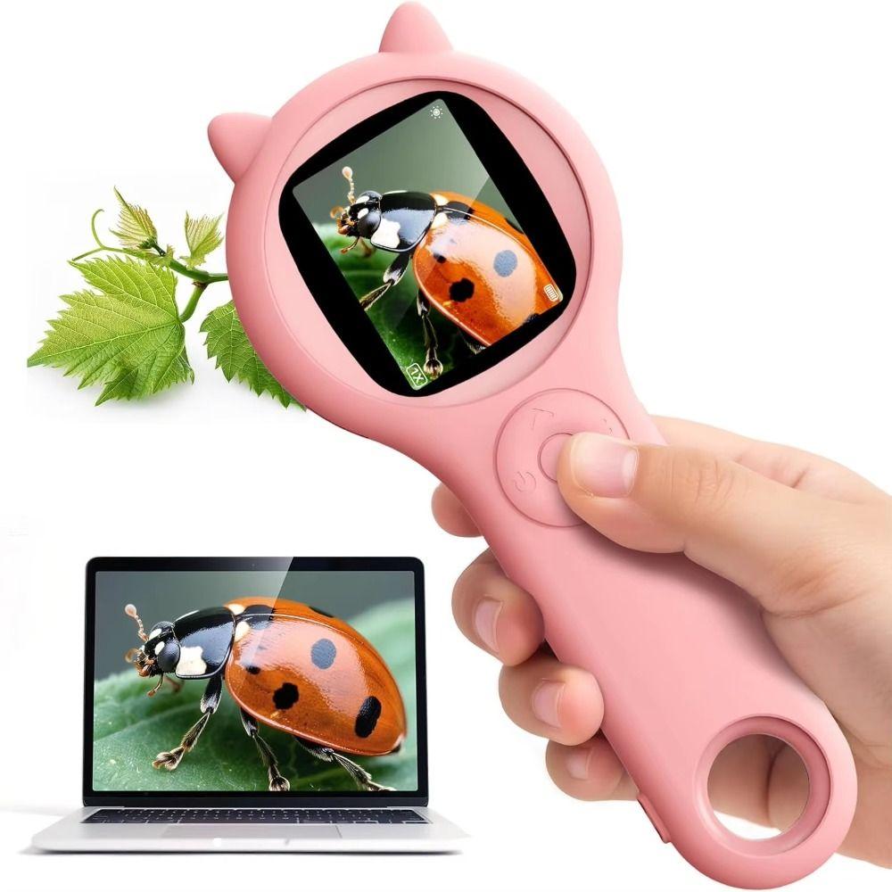 HD Handheld Digital Microscope 2 Inch IPS Screen Mini Portable Microscope  Insect Magnifier