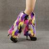 Sweet Furry Leg Warmers Y2K Thicken Warm Leg Cover Fashion Plush Boots Cover  Lolita JK