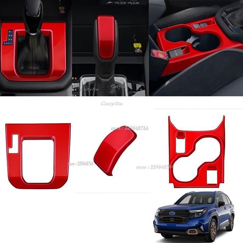LHD RHD For Subaru Forester 2024 2025 ABS Black Center Console Gear Shift Panel Cover trim Gear Head Knob Front Water Cup holder
