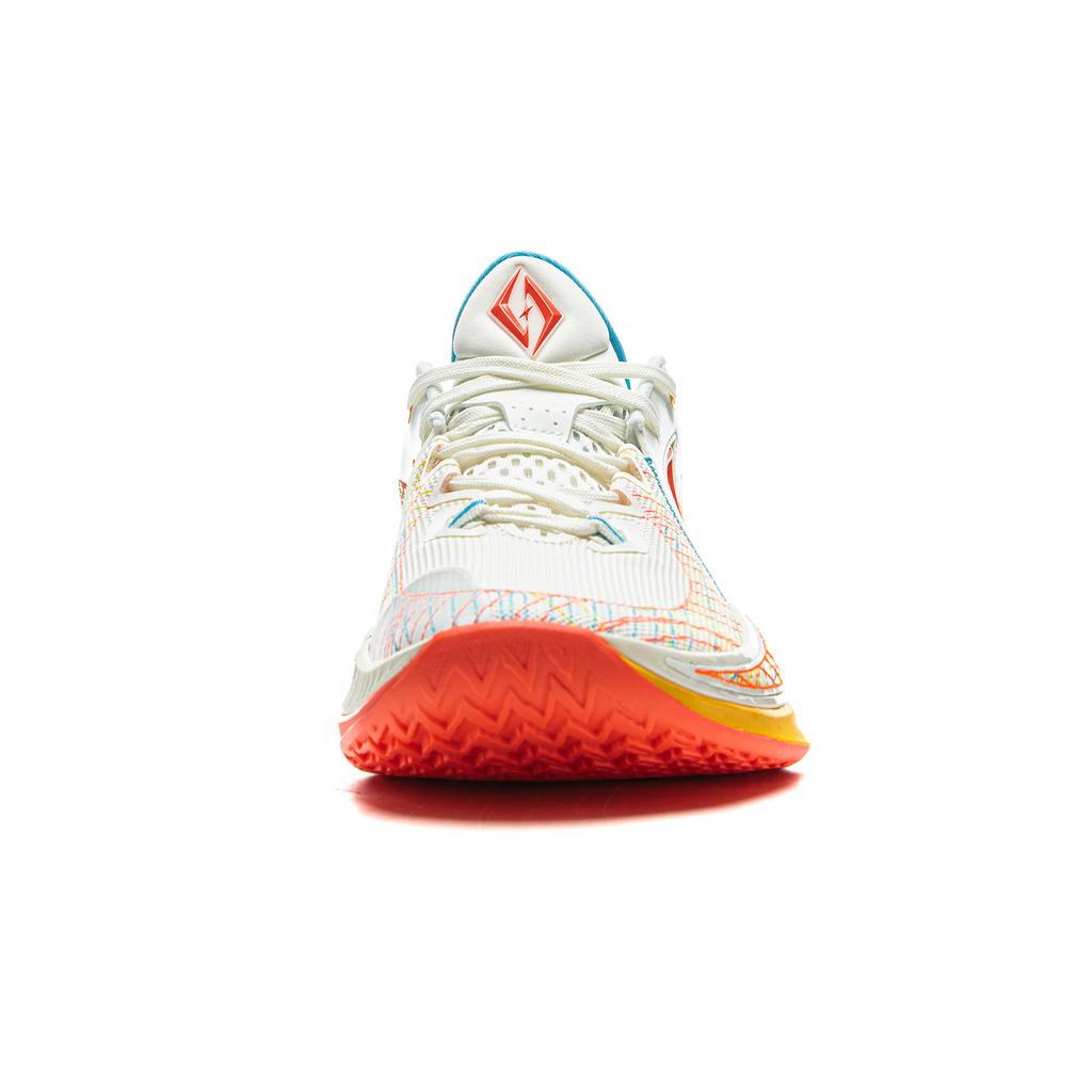 Li Ning Speed 2 Cushioning Slip Resistant Breathable Rebound Low top Basketball Shoes Men's White Blue ABAV009-5