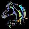 Car Styling Anti Head Waterproof Scratch Horse Laser Reflective Sticker Decal