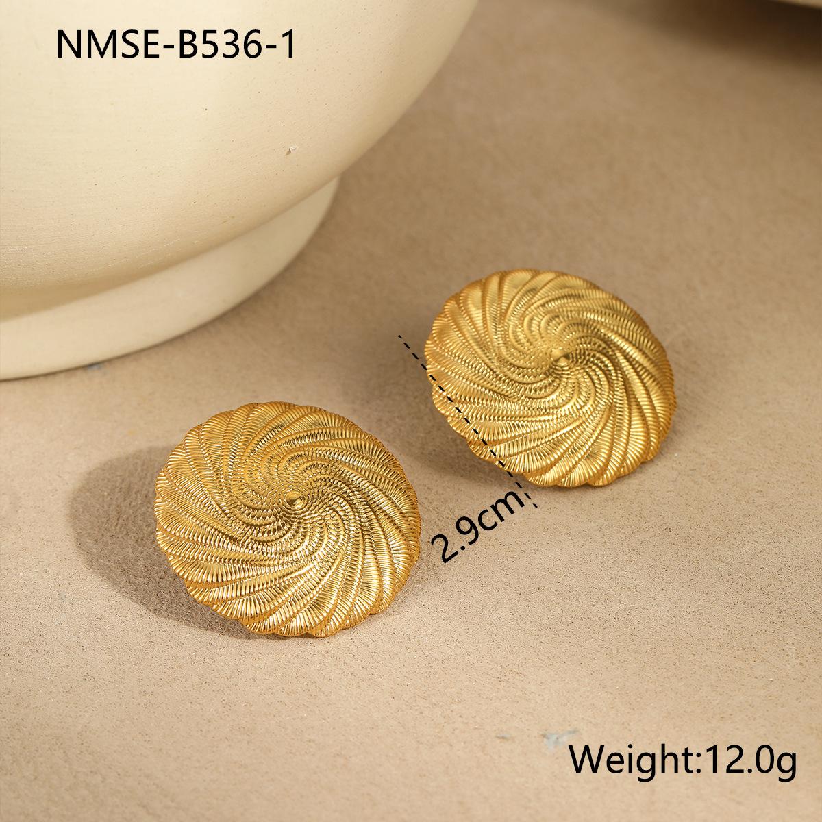 GEMCHIC Women s Geometric Spiral Stud Earrings and Ring Set, Gold Plated Stainless Steel Vintage French Jewelry 18K