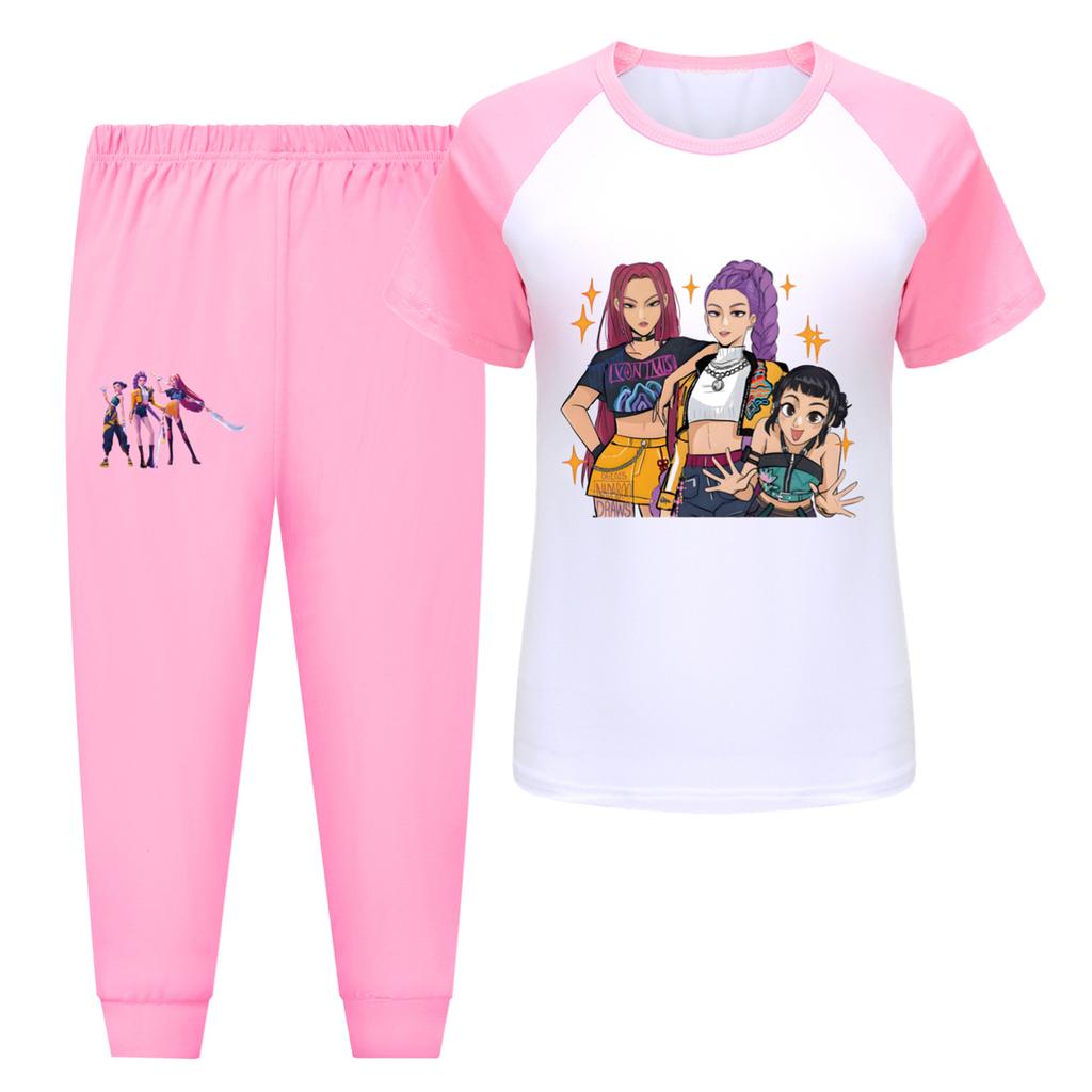 Children's Summer Sports T-shirt And Pants Two-piece Sportswear Set Short-sleeved Printed Clothing Suit