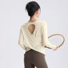 Women S Long Sleeve Yoga Sports Set Loose Fit Workout Top For Pilates Running