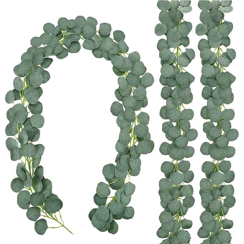 

200cm Artificial Ivy Leave Wall Hanging Silk Eucalyptus Outdoor garden ultraviolet proof Decoration christmas home Wedding DIY зелёный