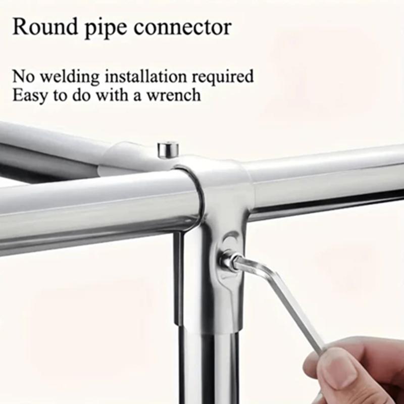 5Pcs/10Pcs 25Mm Structural Pipe Connectors Metal Tube Connector Pipe Rod Support Fixed Clamp Connector Fittings