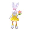 Easter Rabbit Plushie Toy with Carrot Flower Decorations Delightful Festive Gift Desktop Ornament Home Decor