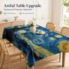 Starry Night Tablecloth 2D Flat Printed Waterproof Polyester Table Cover For Dining Room Kitchen Party Picnic Blanket Decor