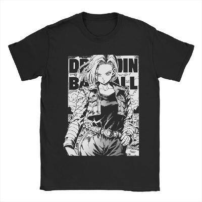 Android 18 Dragon Ball Z T-Shirts Men Women Unique 100% Cotton Tees Round Neck Short Sleeve T Shirt Big Size Tops